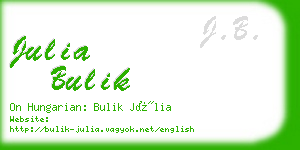 julia bulik business card